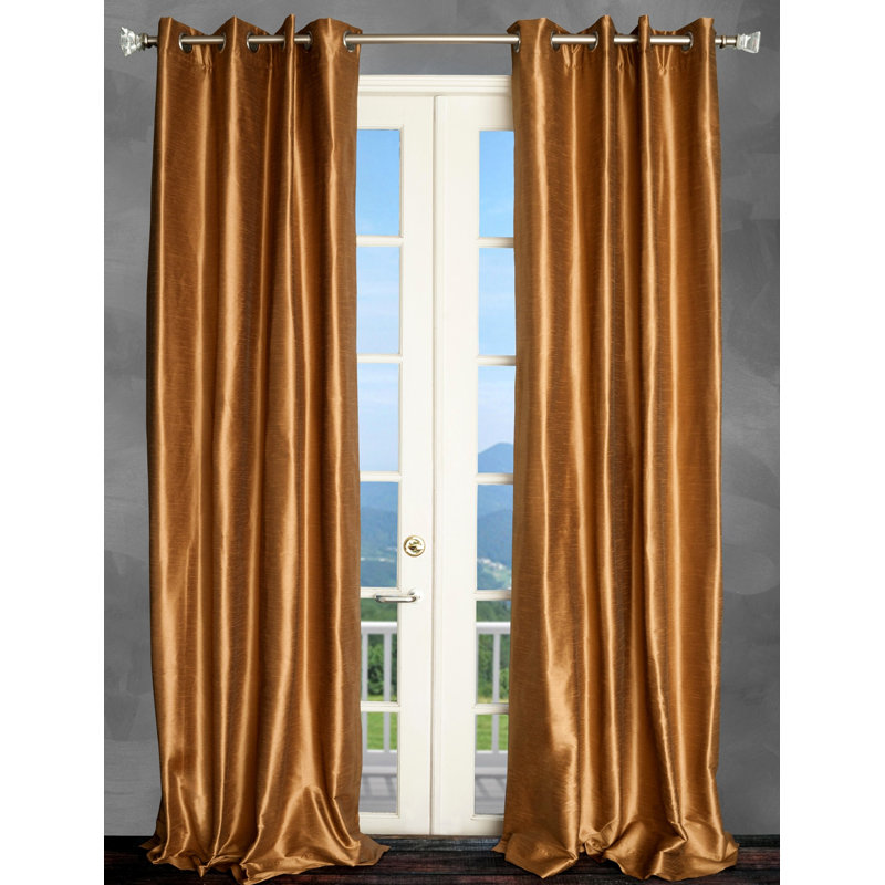 Eury Semi Sheer Curtain Single Panel, 50" W x 108" L, Bronze