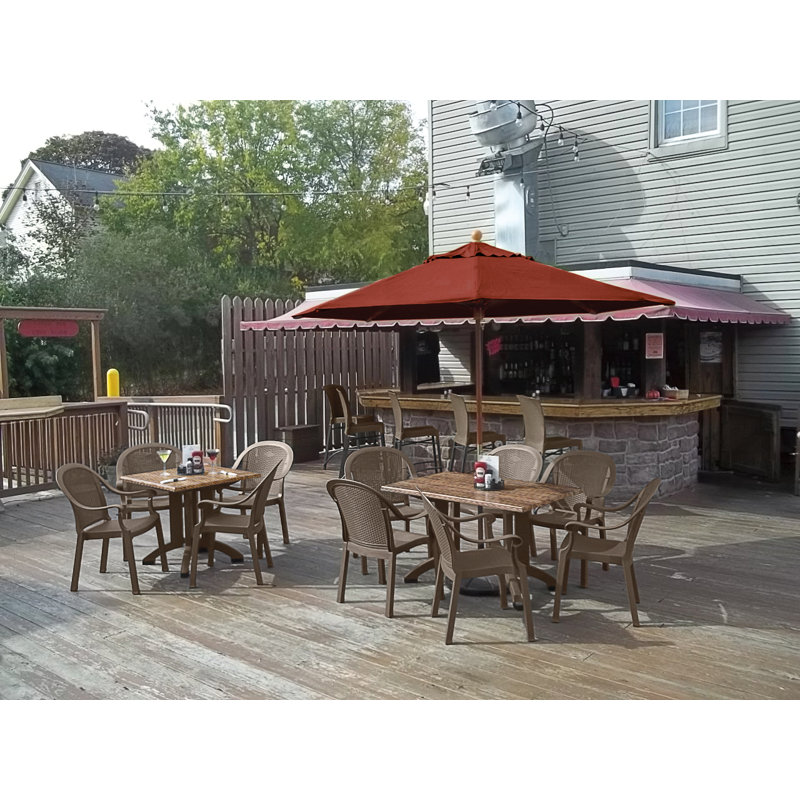 Atlanta 48" x 32" Outdoor Wicker Melamine Dining Table