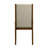 Liyo Set Of 2 Side Dining Chairs, Brown Wood Frame, Beige Fabric Seating