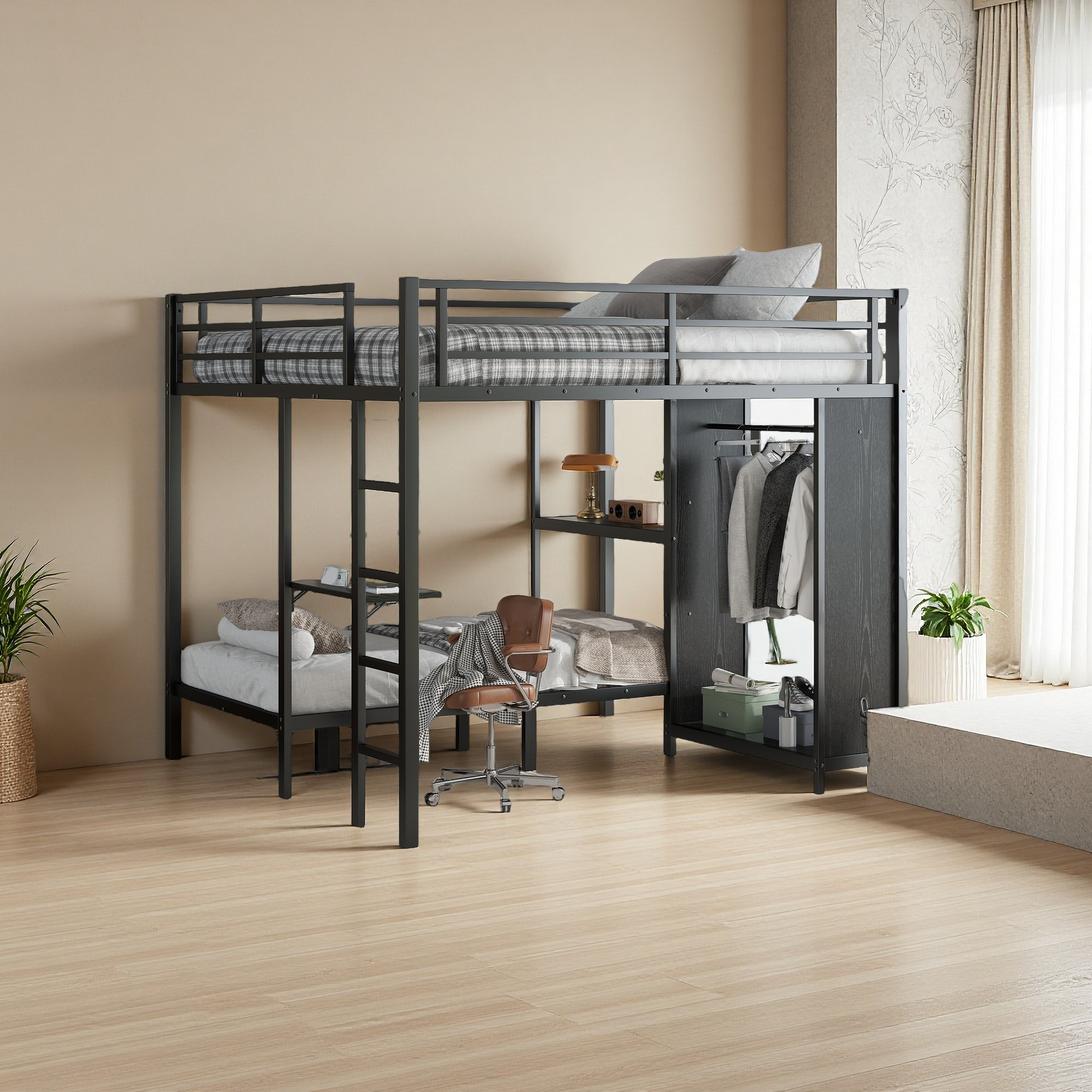 Isabelle & Max™ King Over Twin XL Size Bunk Bed Frame With Built-In ...