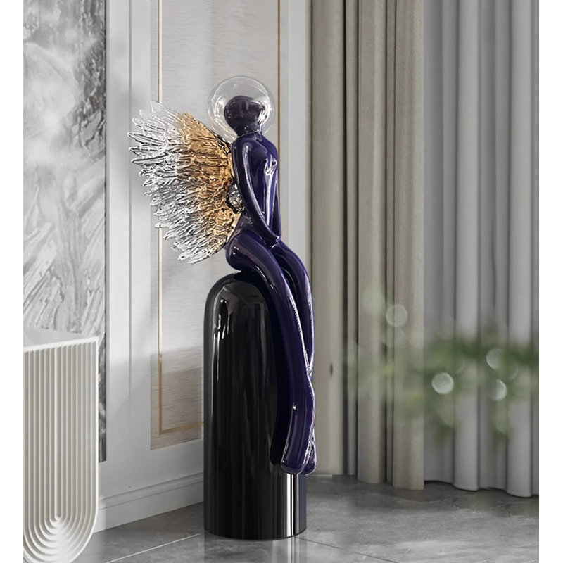 Black Resin Decorative Objects, 39.37" H x 13.39" W x 18.9" D