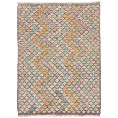 Geometric Wool Hand Woven 104cm X 140cm Area Rug