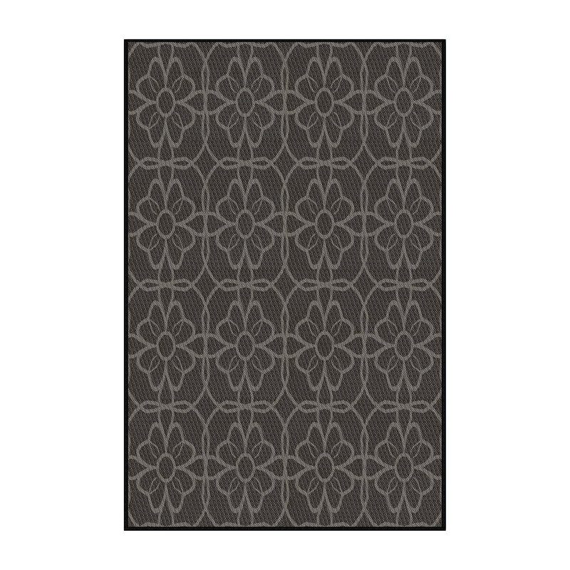 Tapis à motif floral brun, Rectangle 6 pi x 9 pi