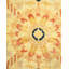 Tapis bleu / orange / jaune en laine noué à la main de conception unique 7 pi 10 po x 9 pi 10 po Tyonia Mogul