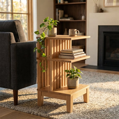  Solid Oak Nightstand | Table, Style Wood Shelf