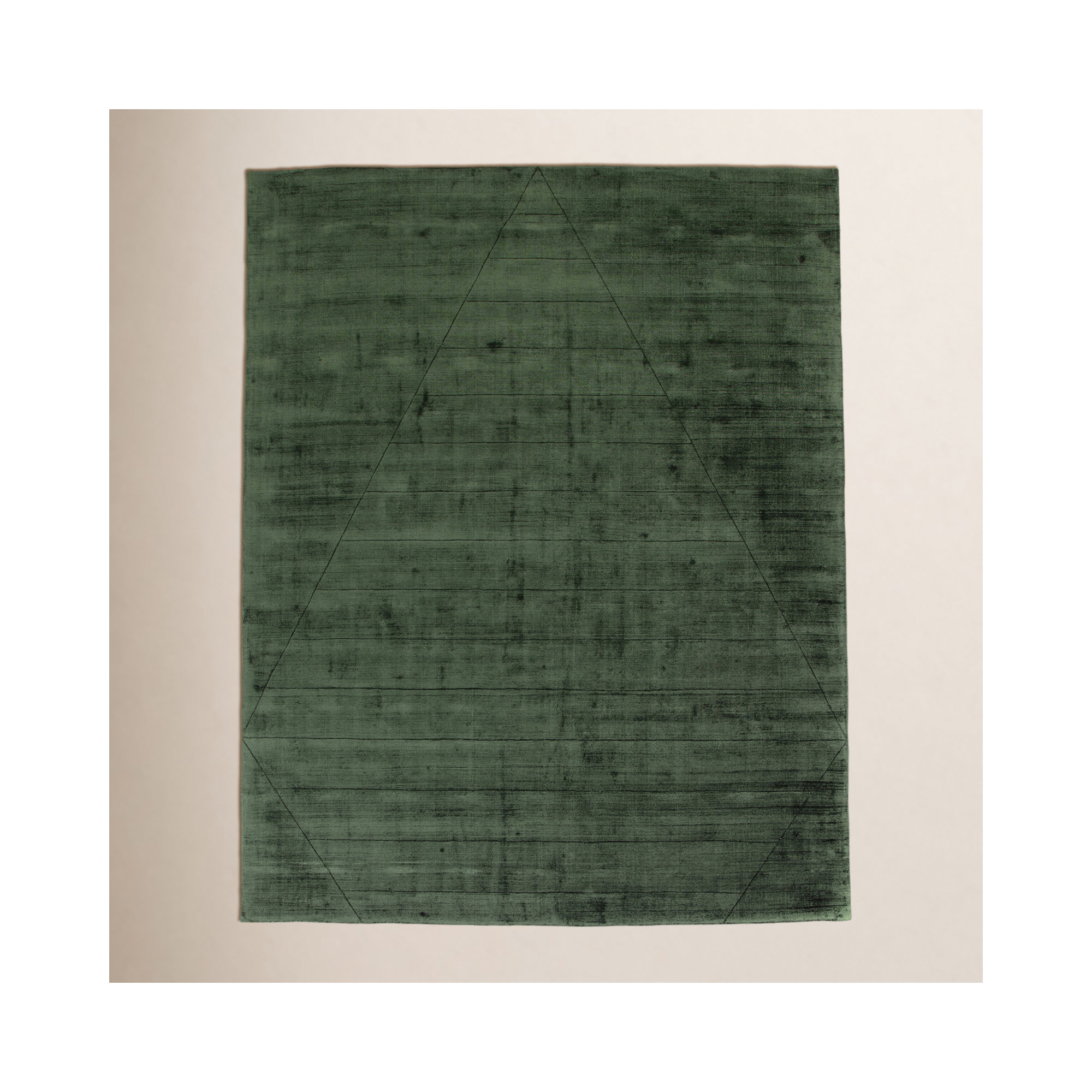 Upstate Handmade Viscose Green Rug, Rectangle 5' x 8'