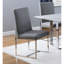 Set Of 2 Upholstered Dining Chairs With Chrome Metal Frame