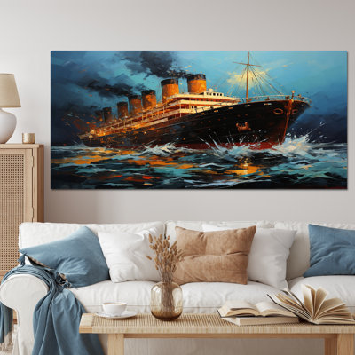 Boat Titanic Collage Interwoven II - Imprimé