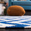 Tapis ivoire / bleu tissé à la main Emek-658369839