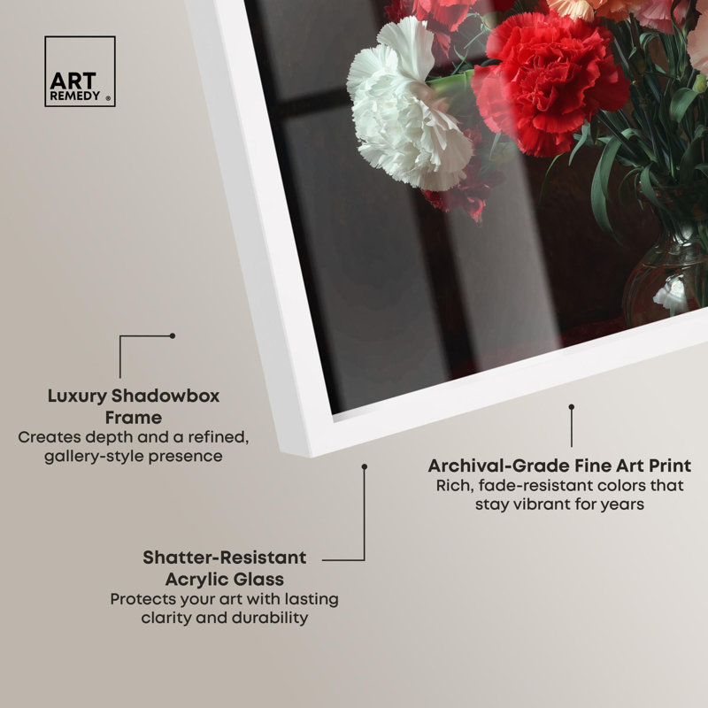 Généreux bouquet de cuisine III Shadowbox par Art Remedy, H 21 po x l 25 po, Blanc