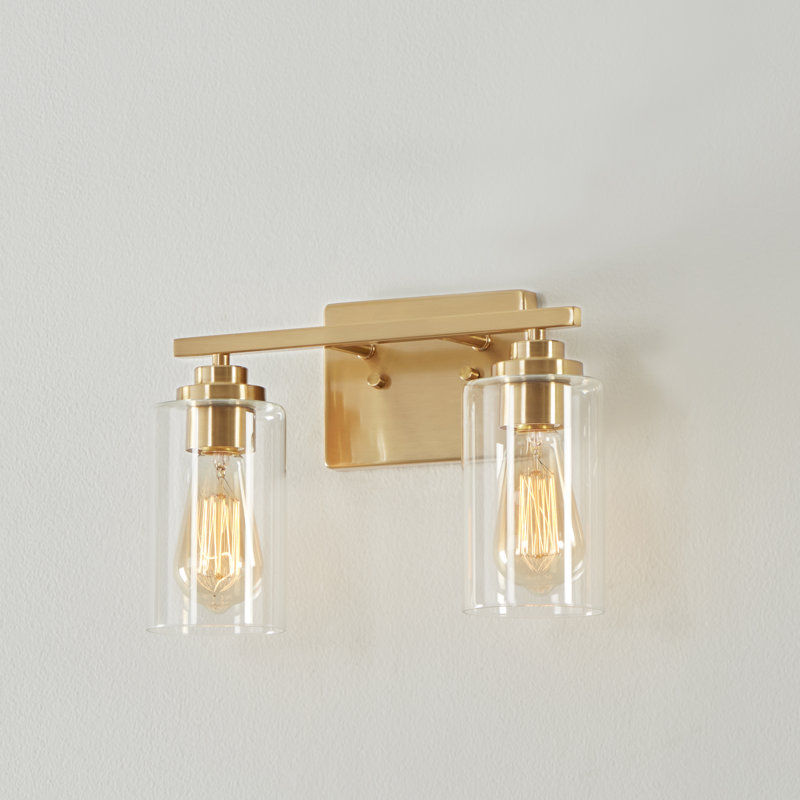 Quitterie - Éclairage pour meuble-lavabo, Or, Clear, 2
