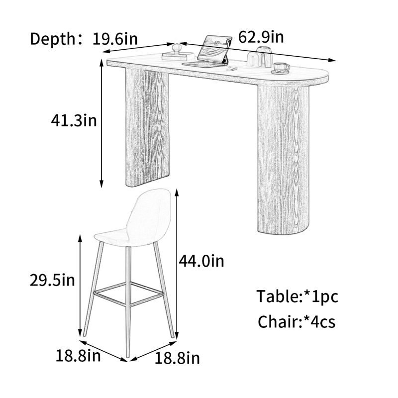 Holyoke, 41.3"H x 62.9"L x 19.6"W