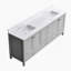 Meuble-lavabo autoportant avec cadre double en bois massif 84 po-551474382