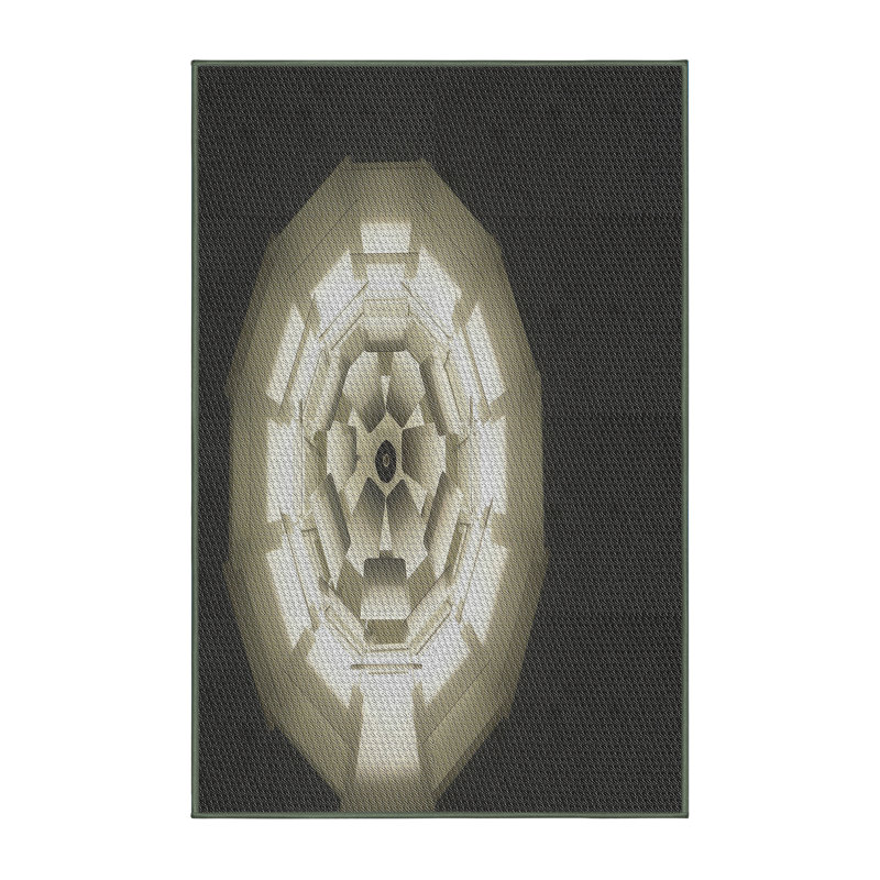Tapis noir/beige à tisser électrique, Rectangle 3 pi x 5 pi