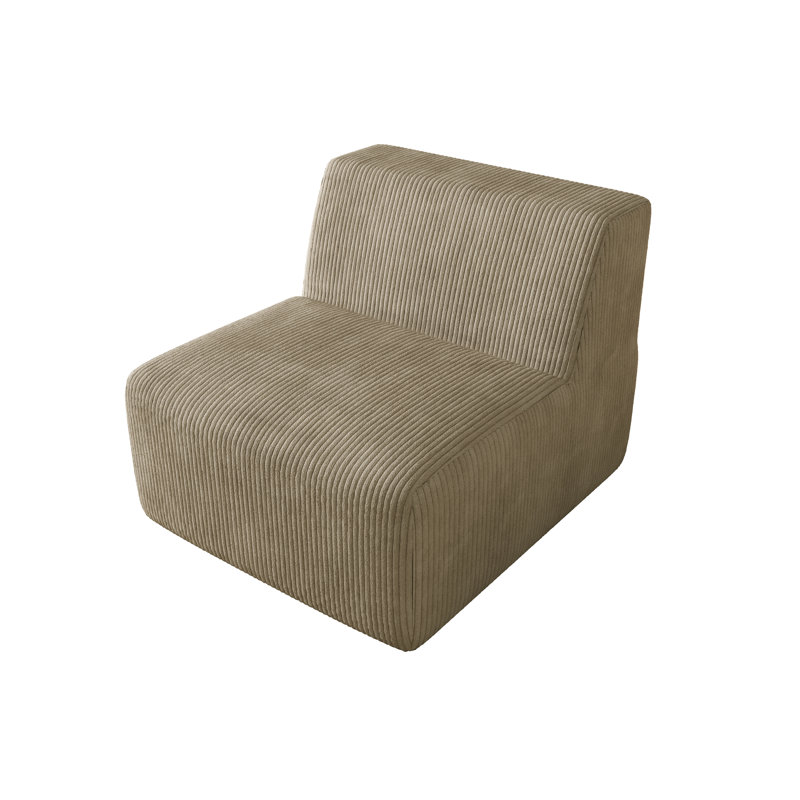 Berlare 87.9Cm Wide Armless Chair, Khaki