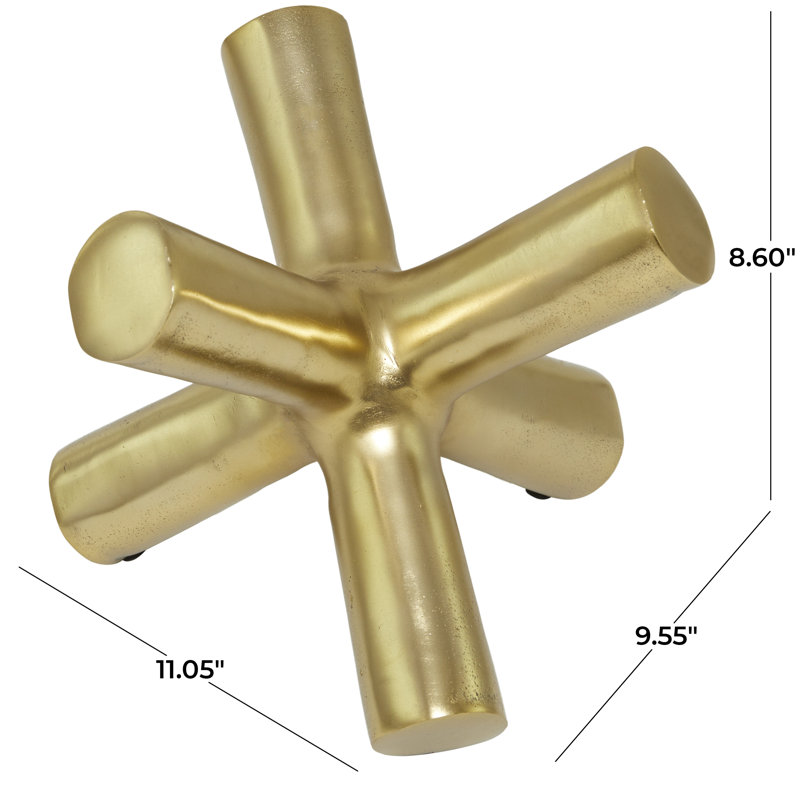 Sculpture en aluminium et aluminium Jack, Or, H 8,6 po x l 9,55 po x P 11,05 po