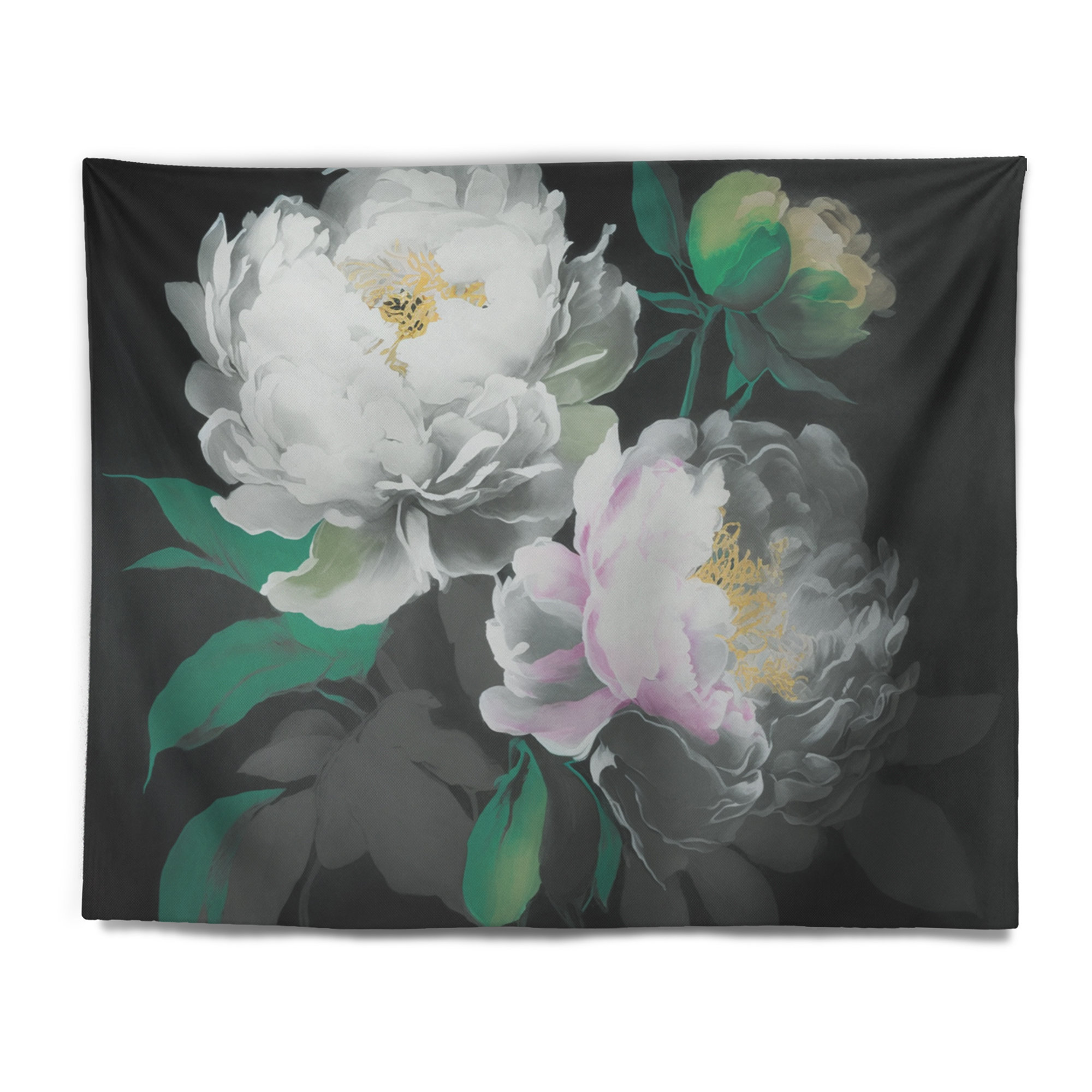 Red Barrel Studio® Polyester Blooming White Peony II Tapestry | Wayfair