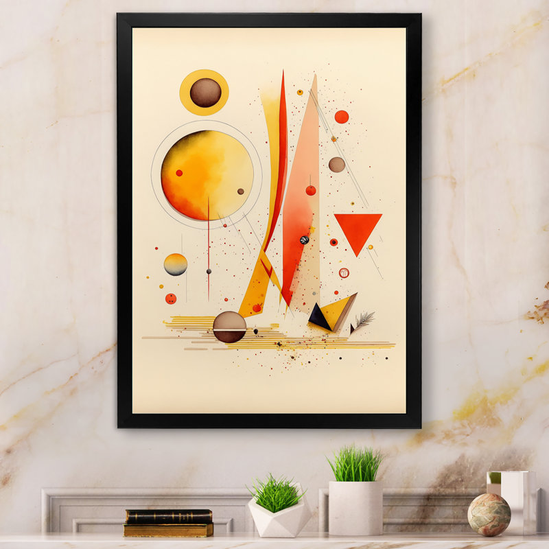 Abstrait géométrique orange et jaune I - reproduction sur toile, H 20 po x l 12 po x P 1 po