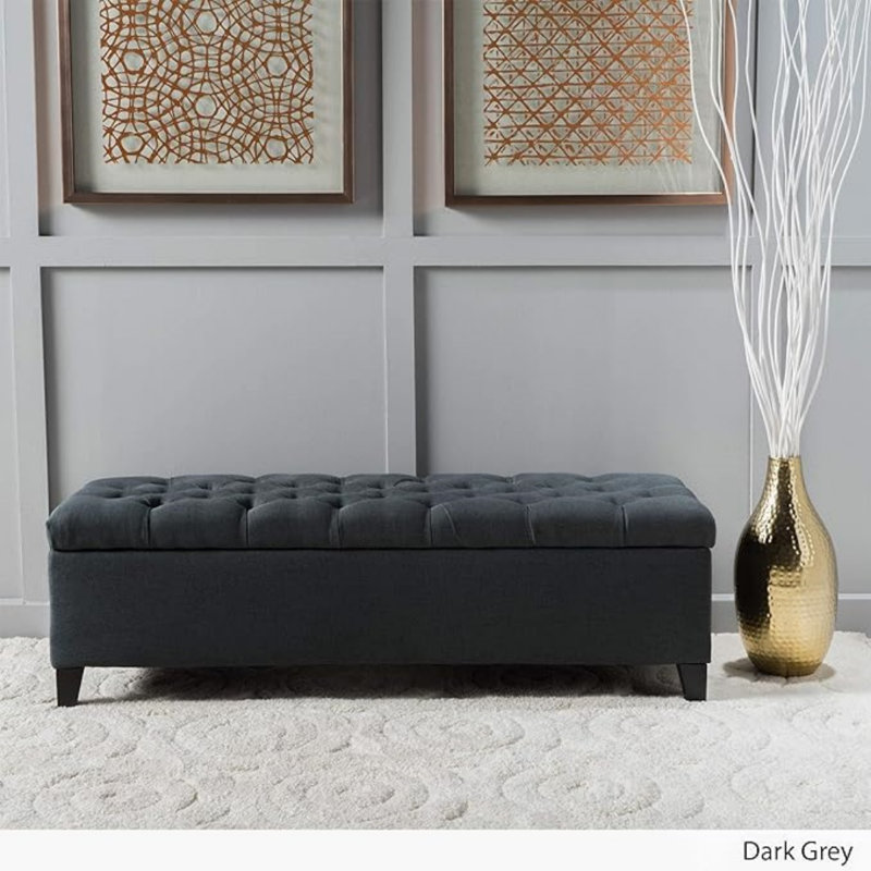 GLOUSTER STORAGE OTTOMAN V2, Dark Gray