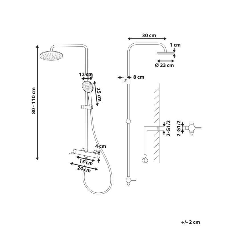 Mixer Shower Set with Rainshower PUYEHUE Silver, Chrome