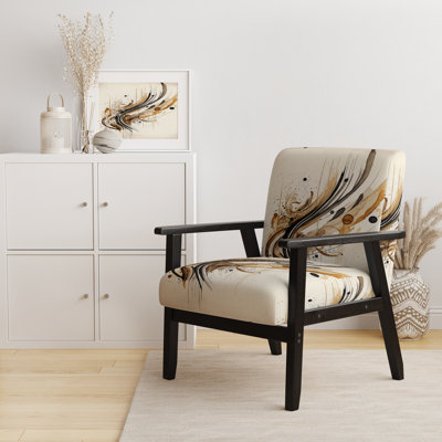 Mouvement brun et noir I - Fauteuil rembourré moderne