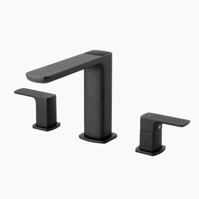 Lefton Widespread Bathroom Faucet 3 Hole With Battery-free Temperature Display In Fahrenheit, BFWS2402
