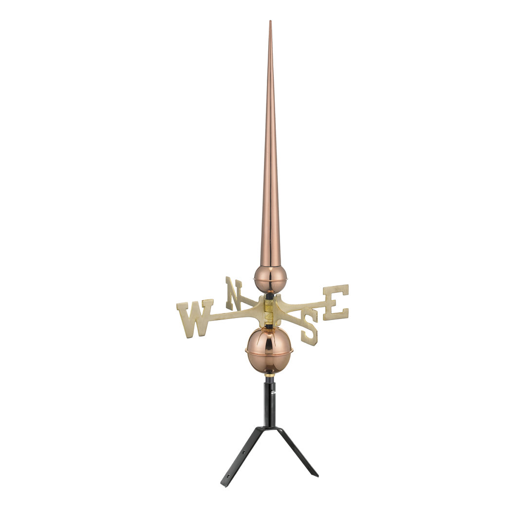 Woodstock Rooftop Finial with Directional Weathervane Arlmont & Co. 