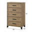 Ensemble de chambre à coucher à panneau classique avec finition brune-370142454-370142455