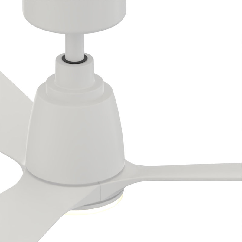 Kute 52 inch Indoor/Outdoor Smart Ceiling Fan with Remote Control - Matte White with Matte White blades, 52" Wide