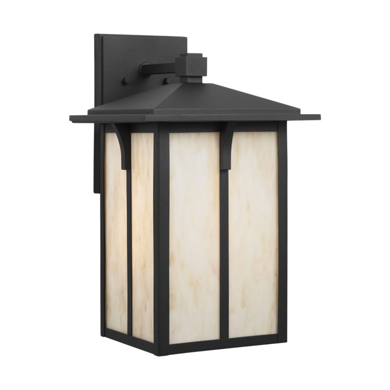 Tomek Large One Light Outdoor Wall Lantern from Generation Lighting , Black, 18" H x 10.5" W x 12.375" D