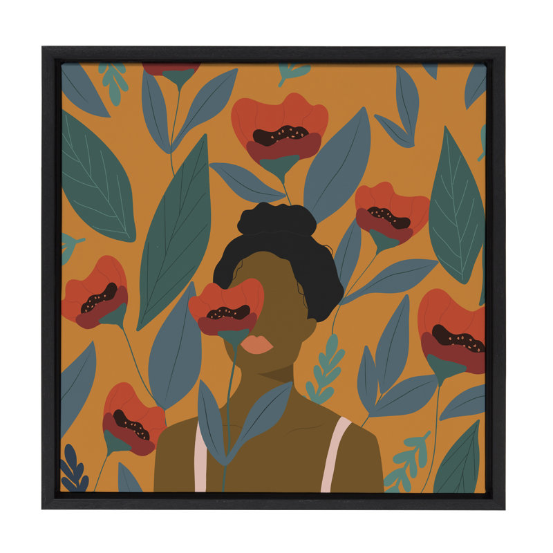 «Smell the Roses» par Oris Eddu, reproduction d'art sur toile encadrée, Noir
