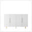 Buffet blanc moderne avec rangement, grand buffet cannelé avec tablettes réglables, crédence, console d'appoint-563285140