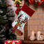 Chaussette de Noël 21 po en lin brodé à DEL - Renne
