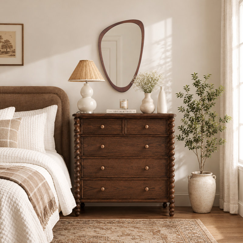 Miroir d'appoint Cotesfield, 36 po x 23 po, Deep Walnut