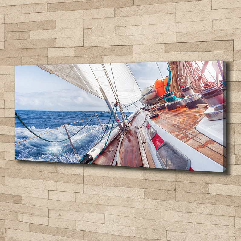Sailboat In The Sea - Wrapped Canvas Print