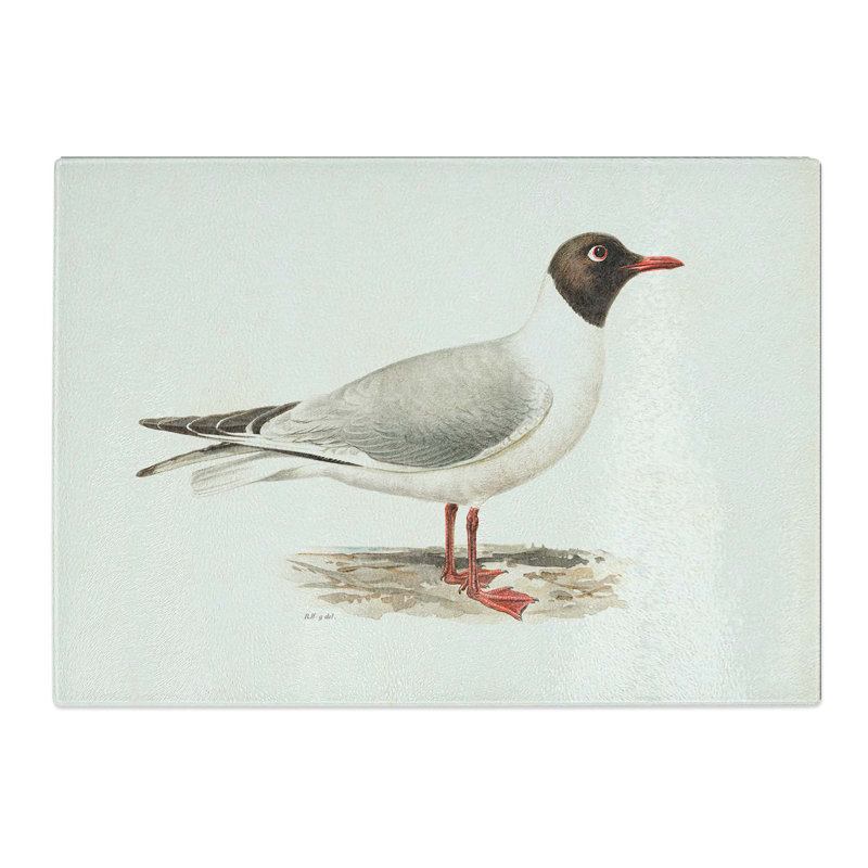 Tempered Glass Male Black-Headed Gull Chopping Board by Von Wright Chopping Board, 39 cm x 28.5 cm