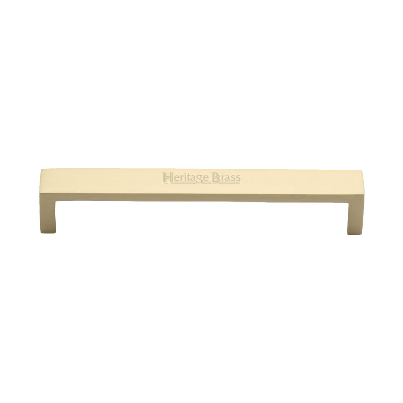 Heritage Brass Heritage Cabinet Pull Wide Metro Design, Satin Brass, 16cm H x 2cm W x 16.8cm D