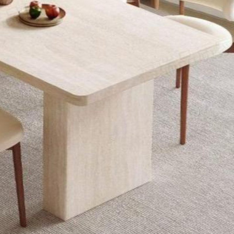 Retro stone slab dining table, 29.5"H x 55.1"L x 31.4"W