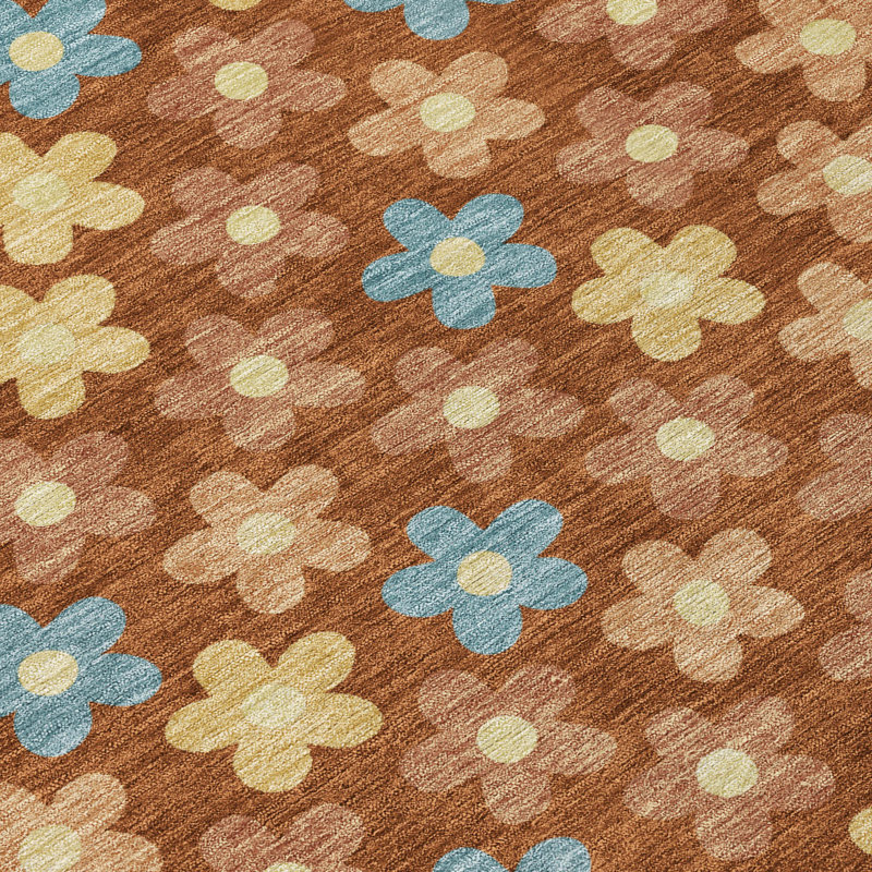 Machine Washable Indoor/Outdoor Chantille ACN2569 Kids Rug, Runner 2'3" x 7'6", Paprika