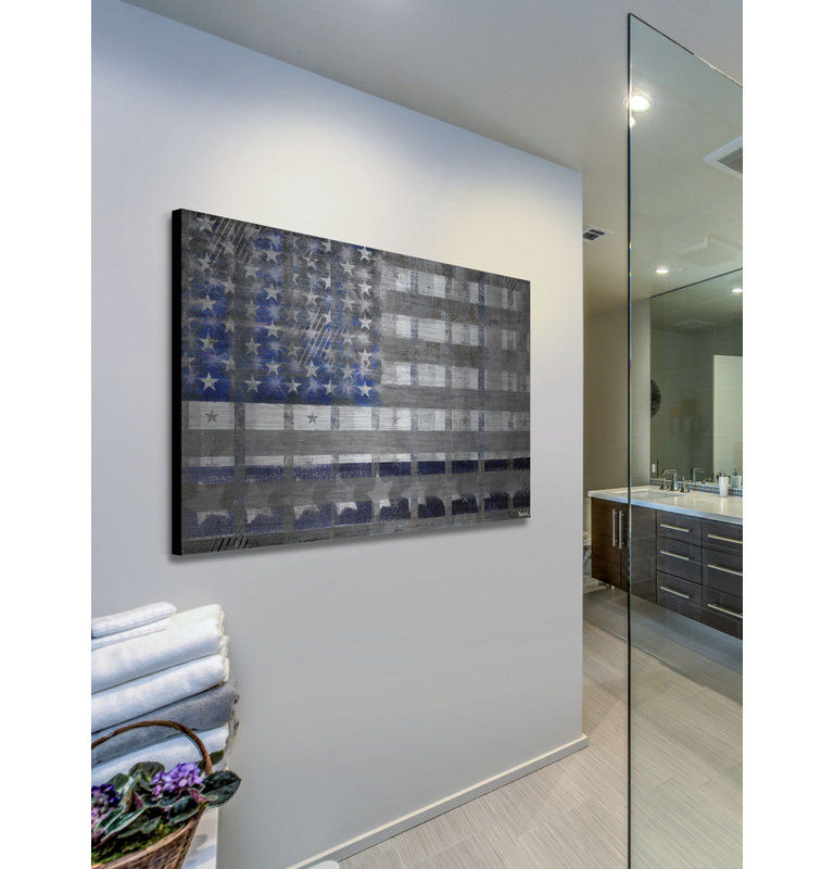 Blue America Brushed Aluminum Kids Artwork 45" x 30"