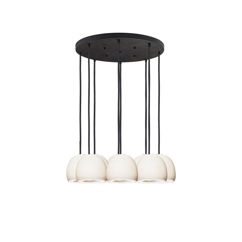 8 - Light Crystal Chandelier, 36" H x 24" W x 24" D, Black, White