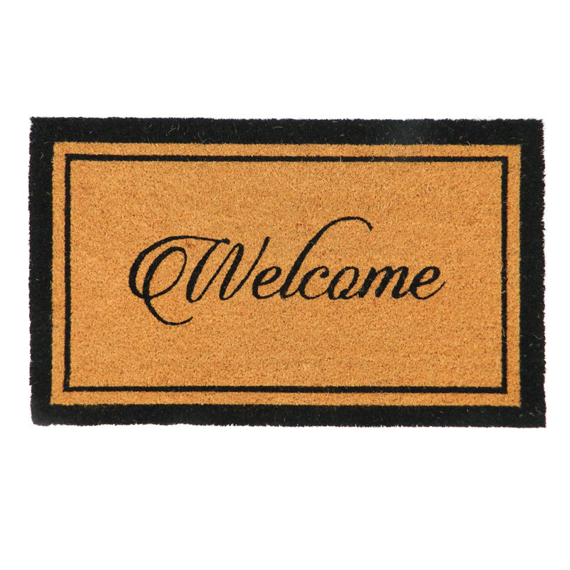 Tapis en fibre de coco avec support en PVC imprimé naturel 18 po X P 30 po L