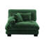 Canapé modulaire Erico avec coussins et accoudoirs LSF, chenille verte de 119 cm