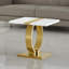 Table de bout à finition carrée en or et blanc-1295101682