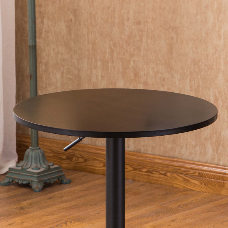Coveney Adjustable Bar Table, Walnut, Black