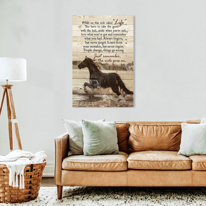 «Just Rappel the Ride Goes on», impression sur toile tendue, H 36 po x l 24 po x P 1,25 po