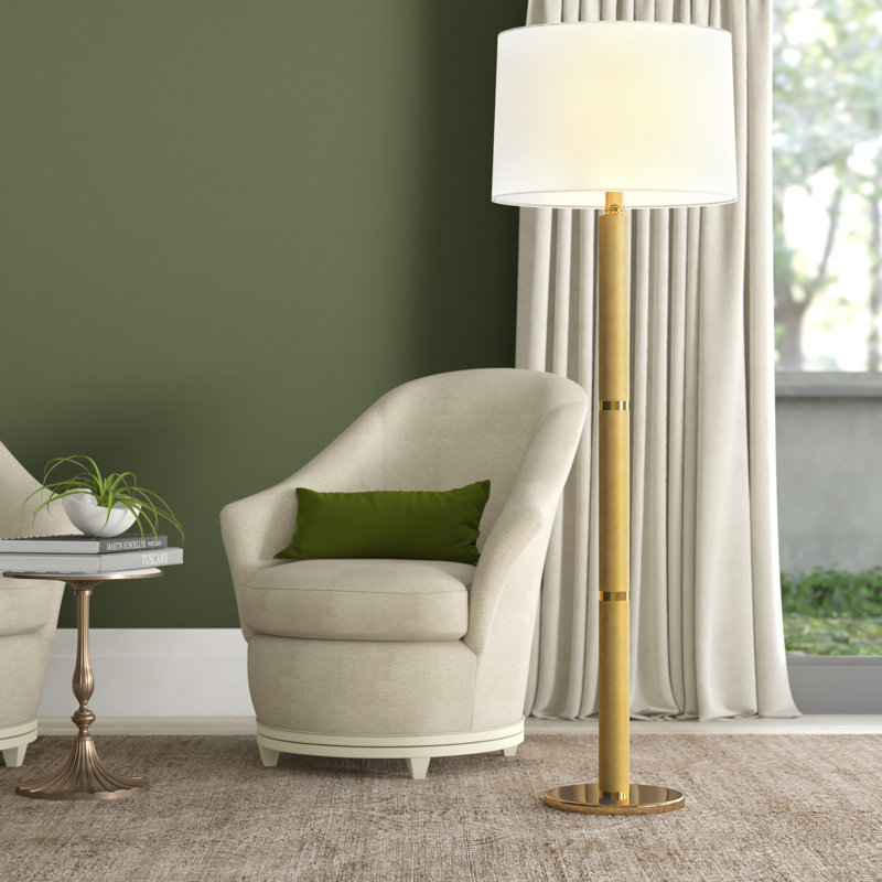 Ralph Lauren Barrett 2 Light Floor Lamp, Natural Brass
