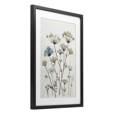 Neutre Jardin Azul, reproduction sous verre encadrée, design par Patricia Pinto