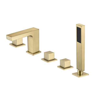 Kamila 3 Handle Deck Roman Tub Faucet with Diverter