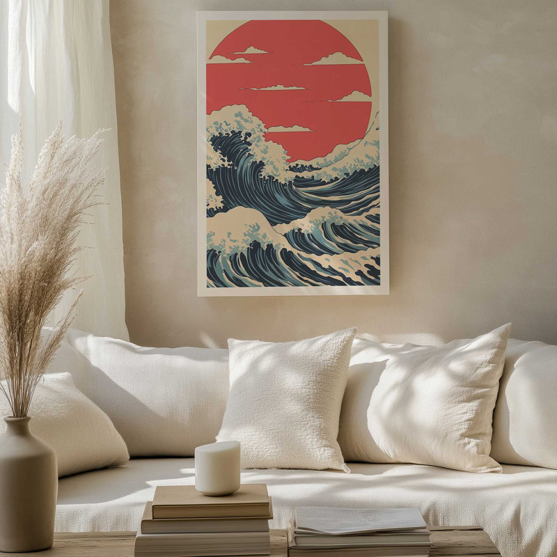 Toile enveloppée par houle Sundown, H 18 po x l 12 po, Toile tendue